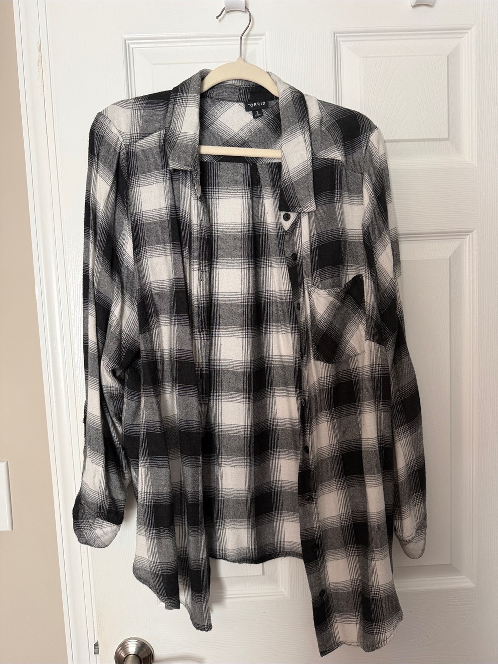 torrid Black and White Plaid Button-Down Shirt